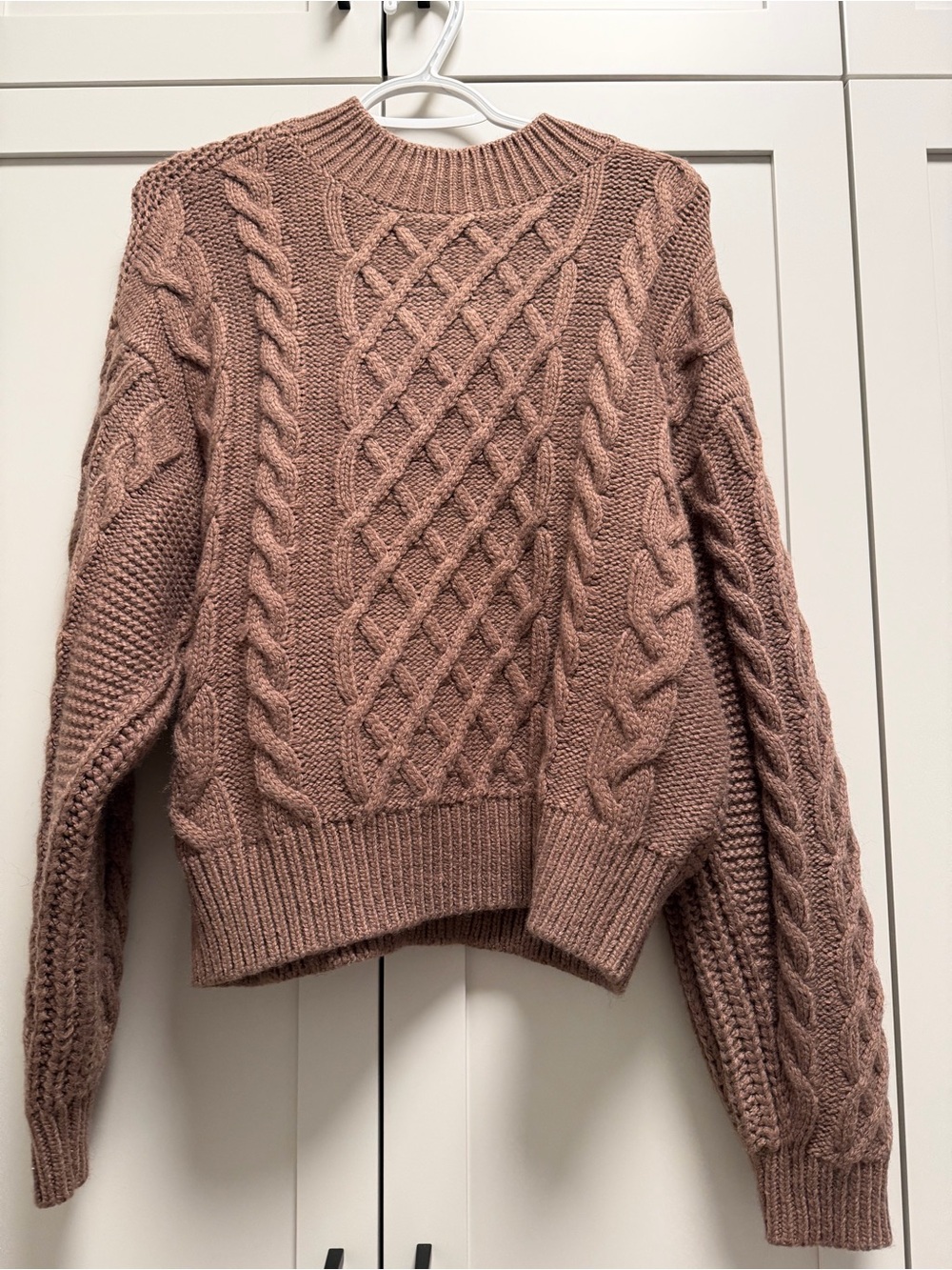 Gentle Fawn Women's Cable Knit Crewneck Sweater Mocha Brown